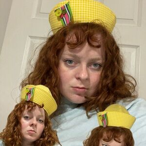 Yellow Gingham Sailor Hat